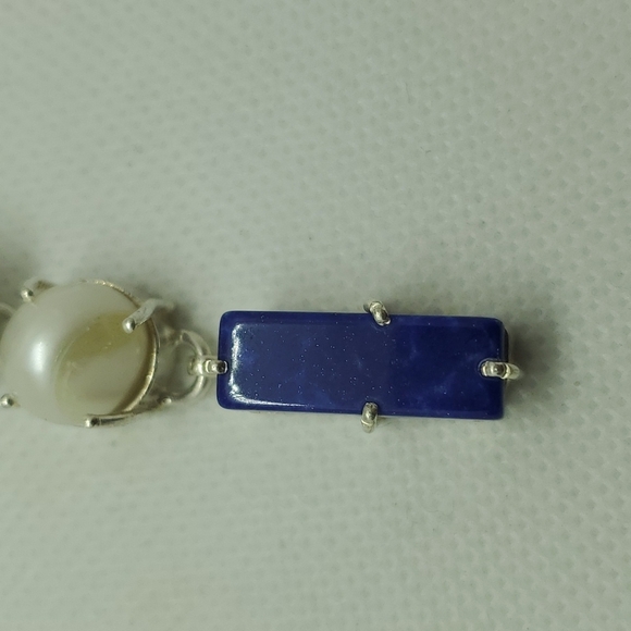 Nwot!! Lapis, River pearl, doublet opal earrings - Picture 5 of 7